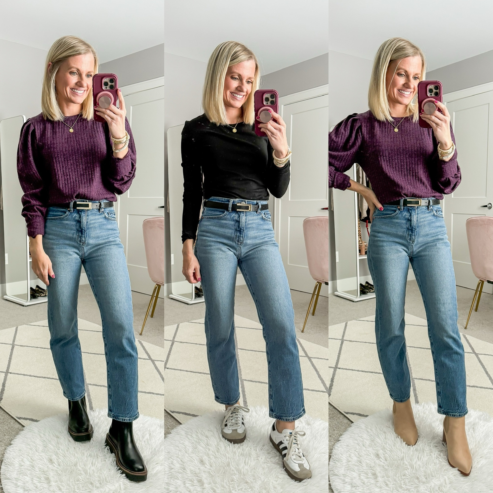 Winter mom capsule wardrobe outfits! More sizing and styling details can be found at thriftywifehappylife.com! 

#LTKStyleTip #LTKSeasonal #LTKFindsUnder100