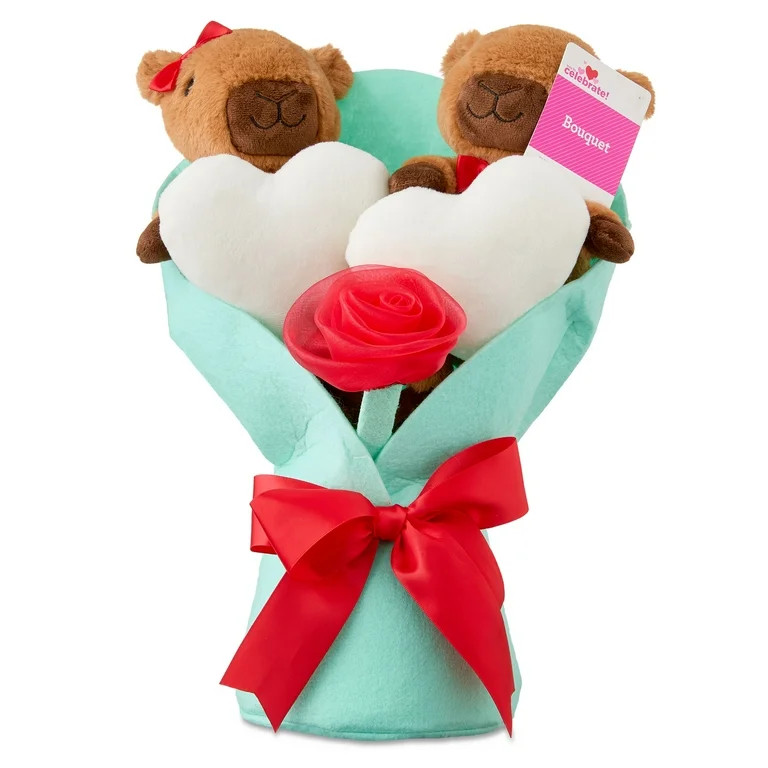 Medium Capybara Bouquet Plush, Blue, 13", Valentine's Day by Way To Celebrate | Walmart (US)