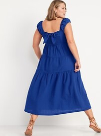 Tiered Seersucker All-Day Dress for Women | Old Navy (US)