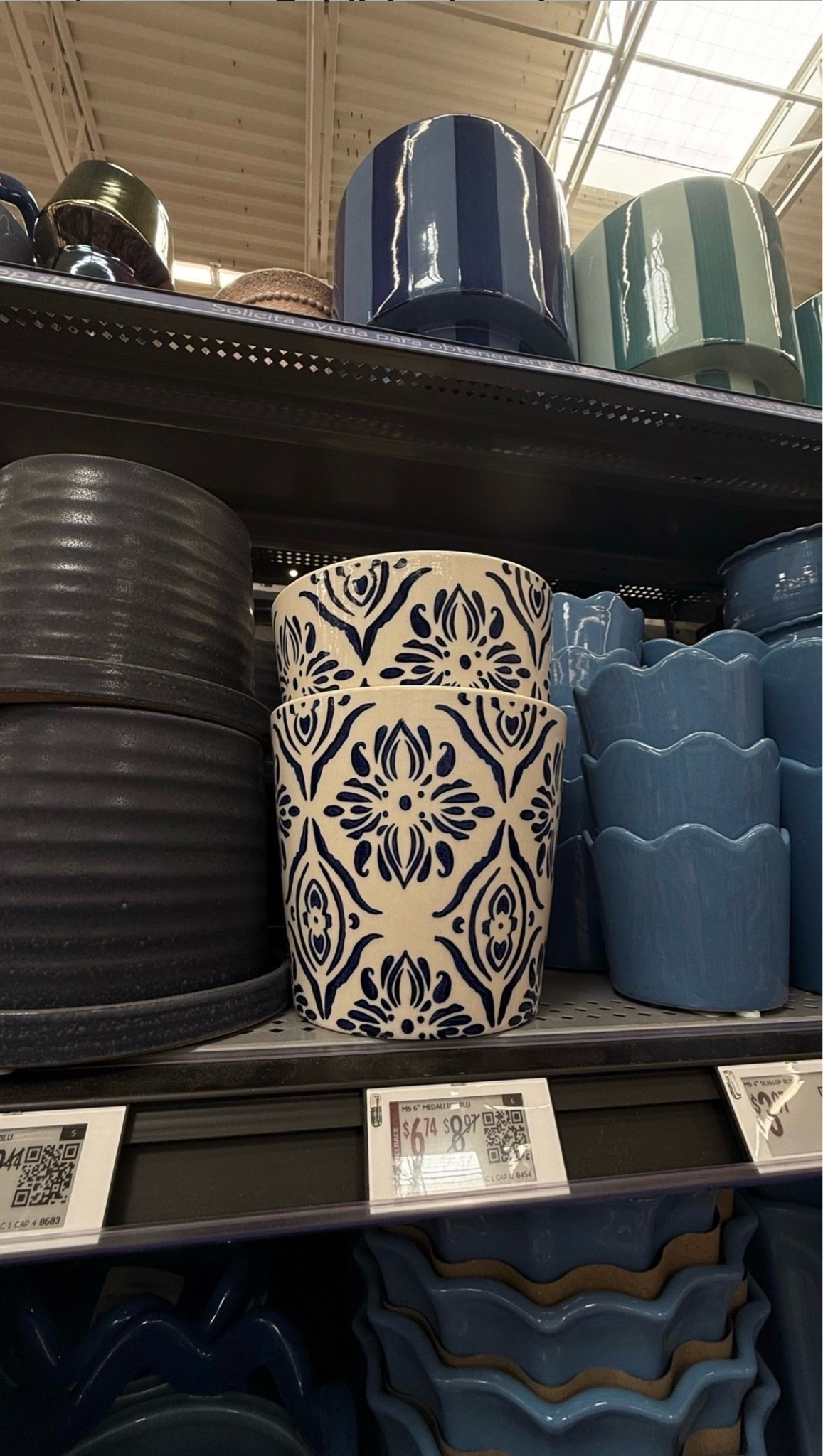 Okay this Walmart planter stopped me dead in my tracks 😍 That navy blue tile print looks like something you’d find at an boutique home store for $40+ — it’s $6.74!! The pattern is SO good, very Mediterranean / Talavera-inspired vibes. Would look absolutely stunning on a patio, porch, or styled on a shelf indoors.

#walmartfinds #walmarthome #walmarthomedecor #liketkit #LTKhome #LTKunder50 #LTKsalealert #planters #outdoorplanters #homedecor #homedecorideas #affordabledecor #budgethomedecor #summerdecor #porchdecor #patiodecor #navybluedecor #bluedecor #tileprint #mediterraneandecor #talavera #ceramicplanter #homedecorfinds #frontporchdecor #gardenfinds