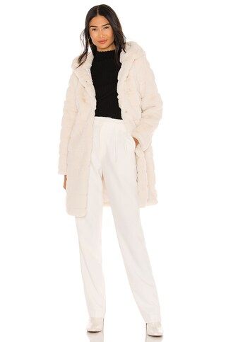 Apparis Celina Faux Fur Coat in Ivory from Revolve.com | Revolve Clothing (Global)