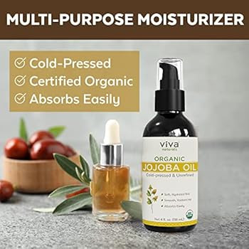 Jojoba Oil Organic Cold Pressed Unrefined - 100% Pure Jojoba Oil for Skin, Natural Face Moisturiz... | Amazon (US)