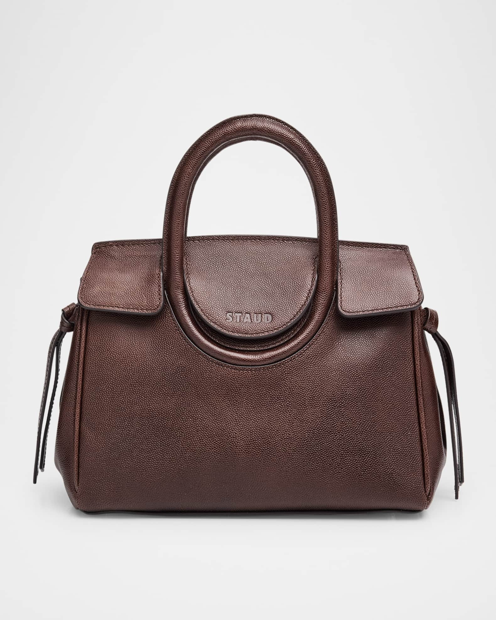 Maude Mini Pebble Leather Carryall Top-Handle Bag | Neiman Marcus
