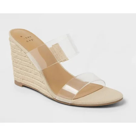 Women s Ansel Double Band Open Toe Wedge Heels with Memory Foam Insole 6.5 | Walmart (US)
