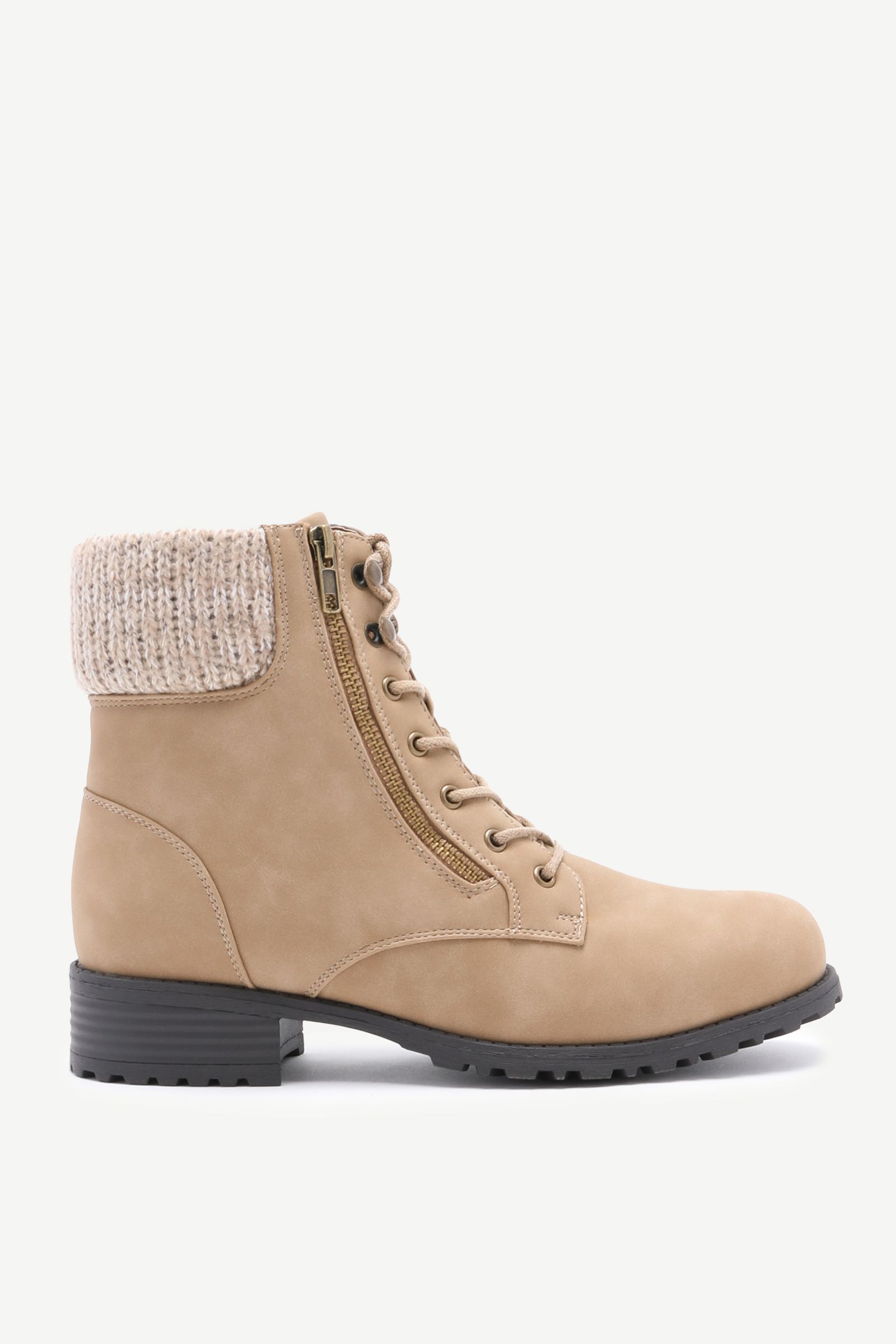 Knit Cuff Combat Boots | Ardene