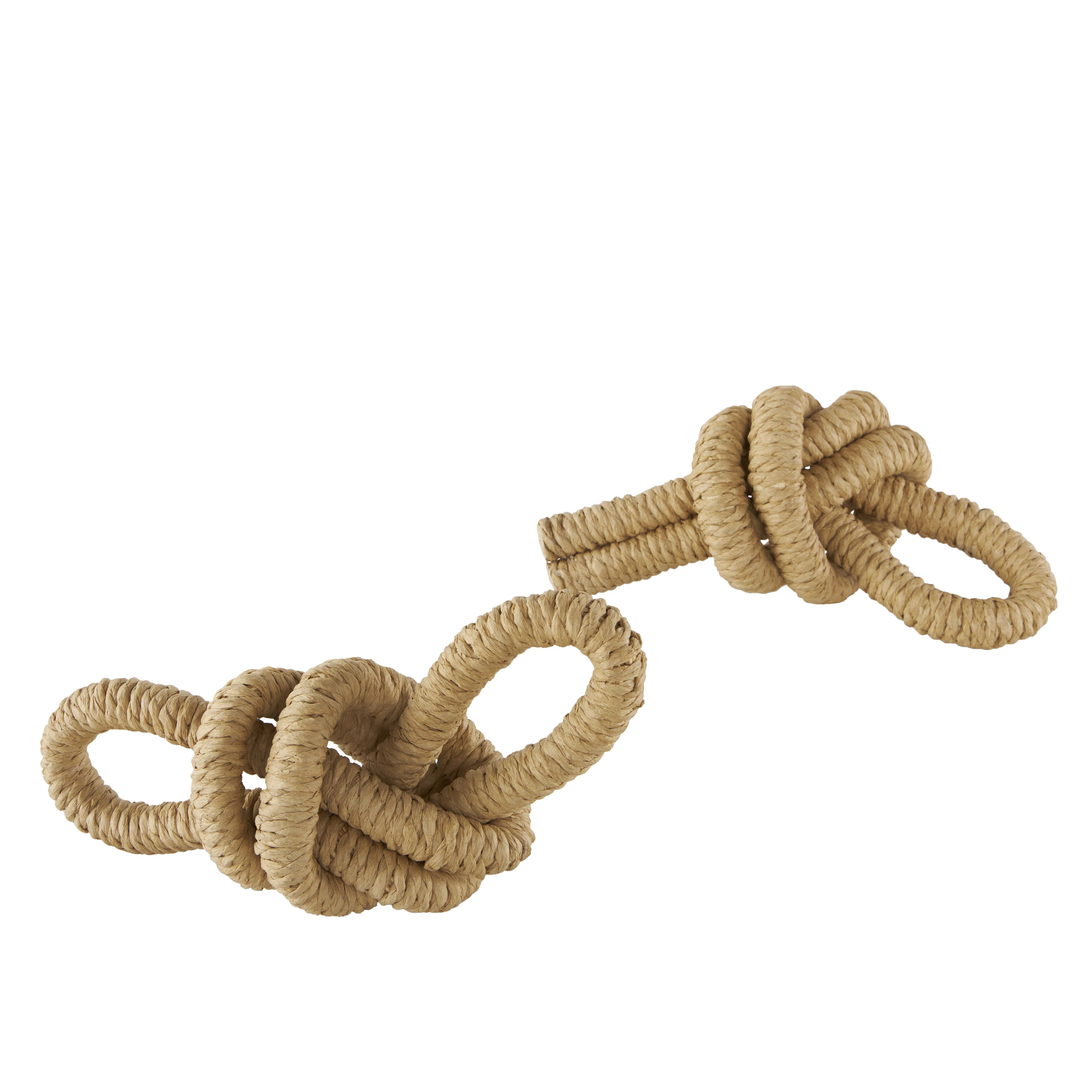 Toscani Paper Woven Knot Decorative Brown Sculpture Set | Birch Lane