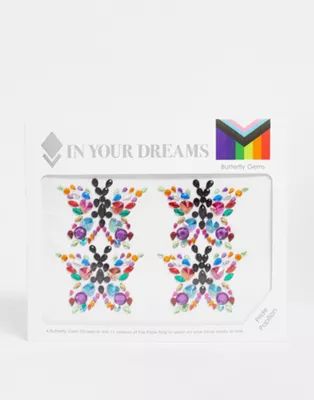 In Your Dreams Pride Papillion Butterfly Shape Face Gems | ASOS (Global)