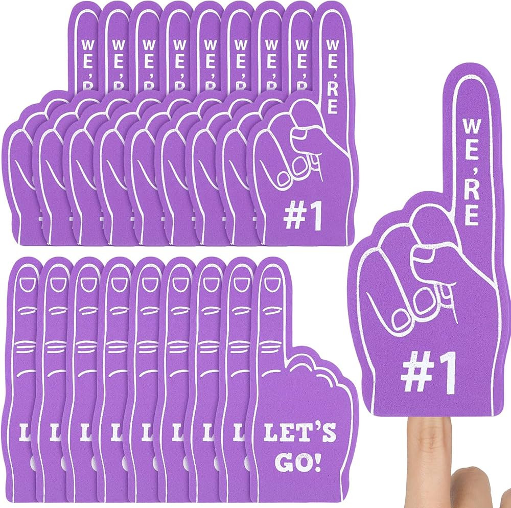 Sinmoe 24 Pcs Sports Fan Foam Finger Mini Foam Fingers Foam Hand Foam Finger 1 for Sports Themed ... | Amazon (US)