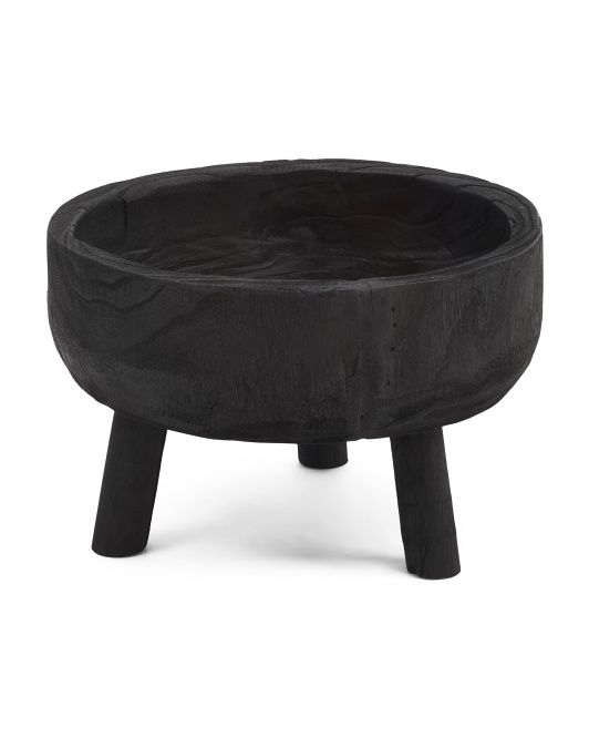 11in Wood Bowl With Legs | TJ Maxx
