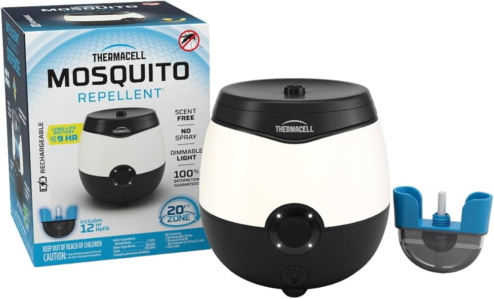 Thermacell Patio Shield Mosquito Repellent E-Series Rechargeable Repeller; 20’ Mosquito Protect... | Amazon (US)
