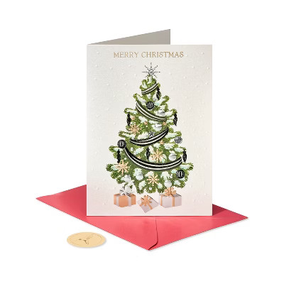 12ct Papyrus Metallic Christmas Tree & Gifts Boxed Greeting Cards | Target