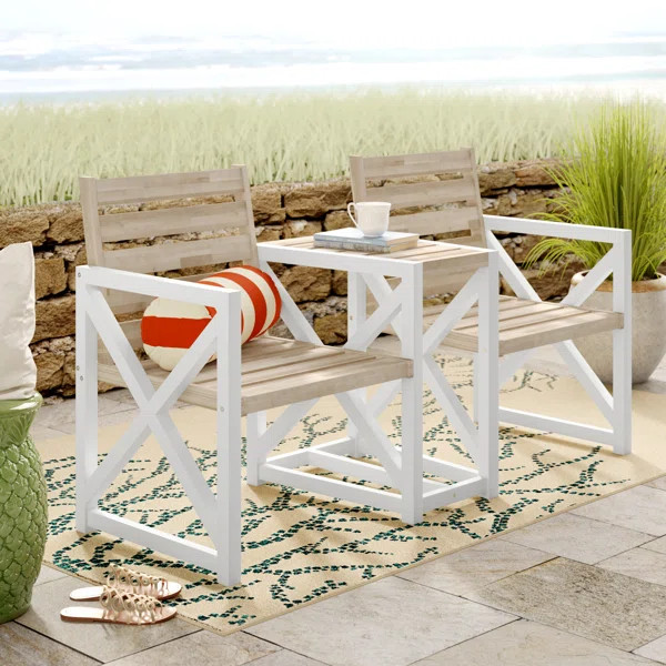 Denslowe Wooden Tete-a-Tete Bench | Wayfair North America