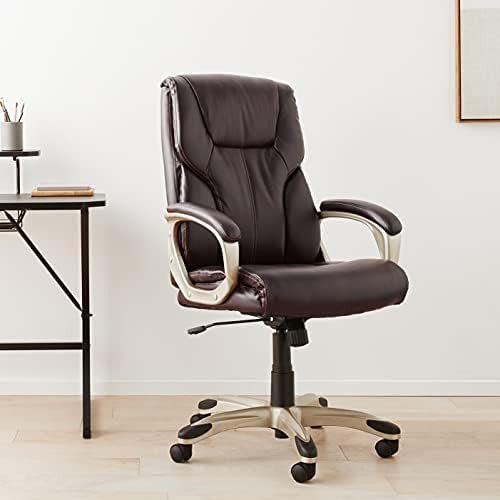 Amazon Basics Executive Office Desk Chair with Armrests, Adjustable Height/Tilt, 360-Degree Swivel,  | Amazon (US)