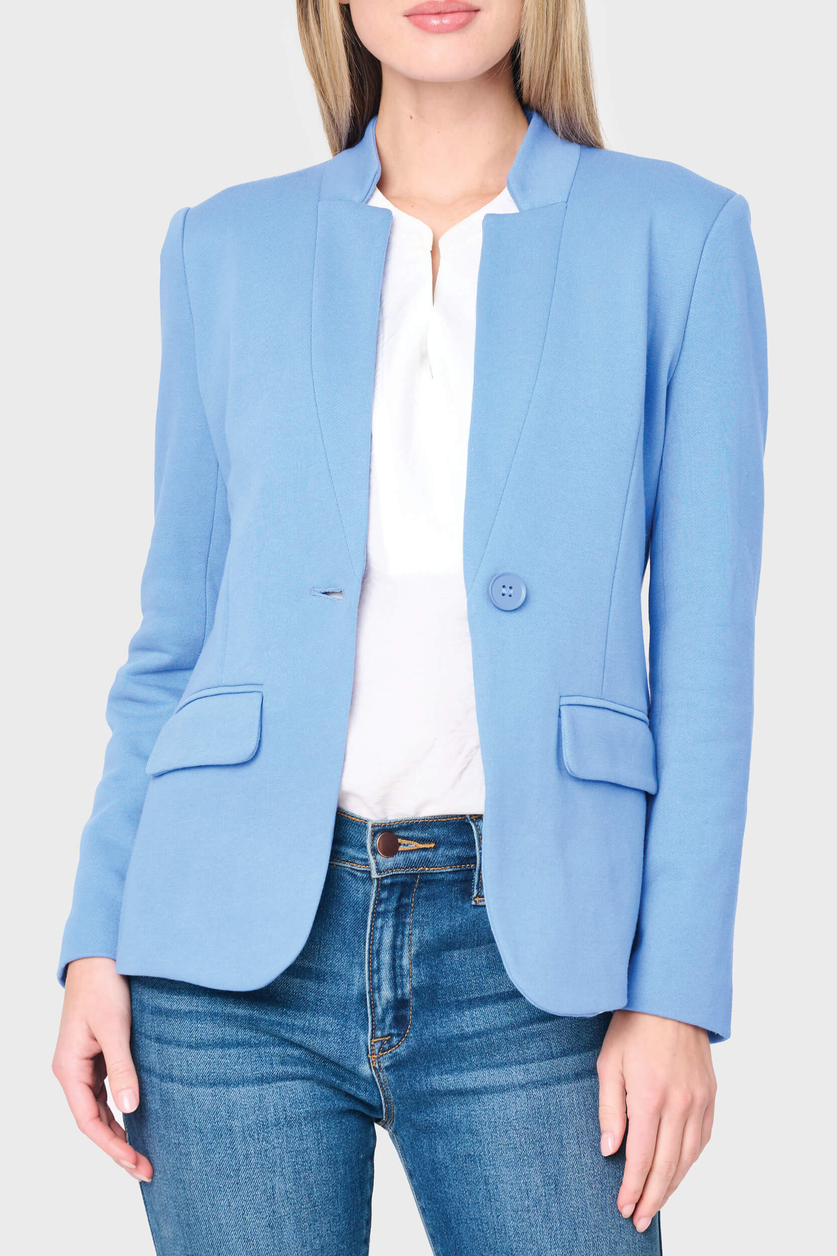 Notch Collar Blazer in Bright Blue | Gibsonlook