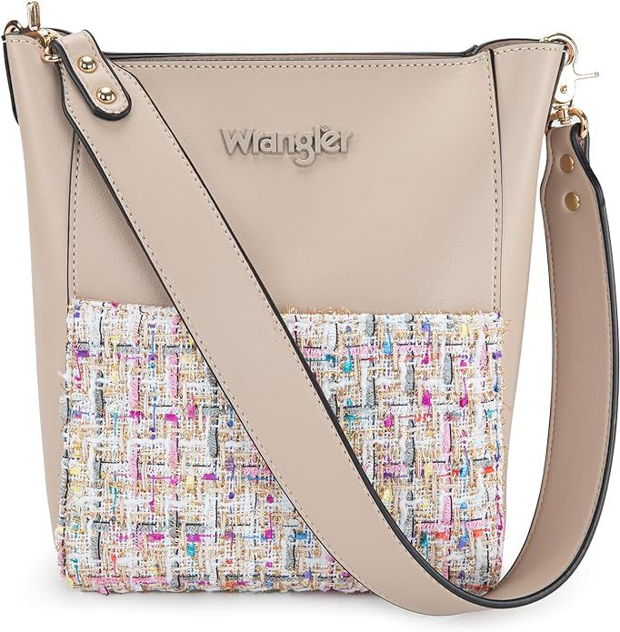 Wrangler Large Crossbody Bags for Women Bucket Bags with Extra Guitar Strap | Amazon (US)