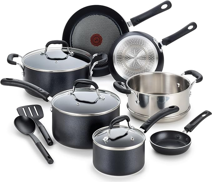 T-fal Experience Nonstick Cookware Set 12 Piece, Induction, Oven Broiler Safe 350F, Kitchen Cooki... | Amazon (US)