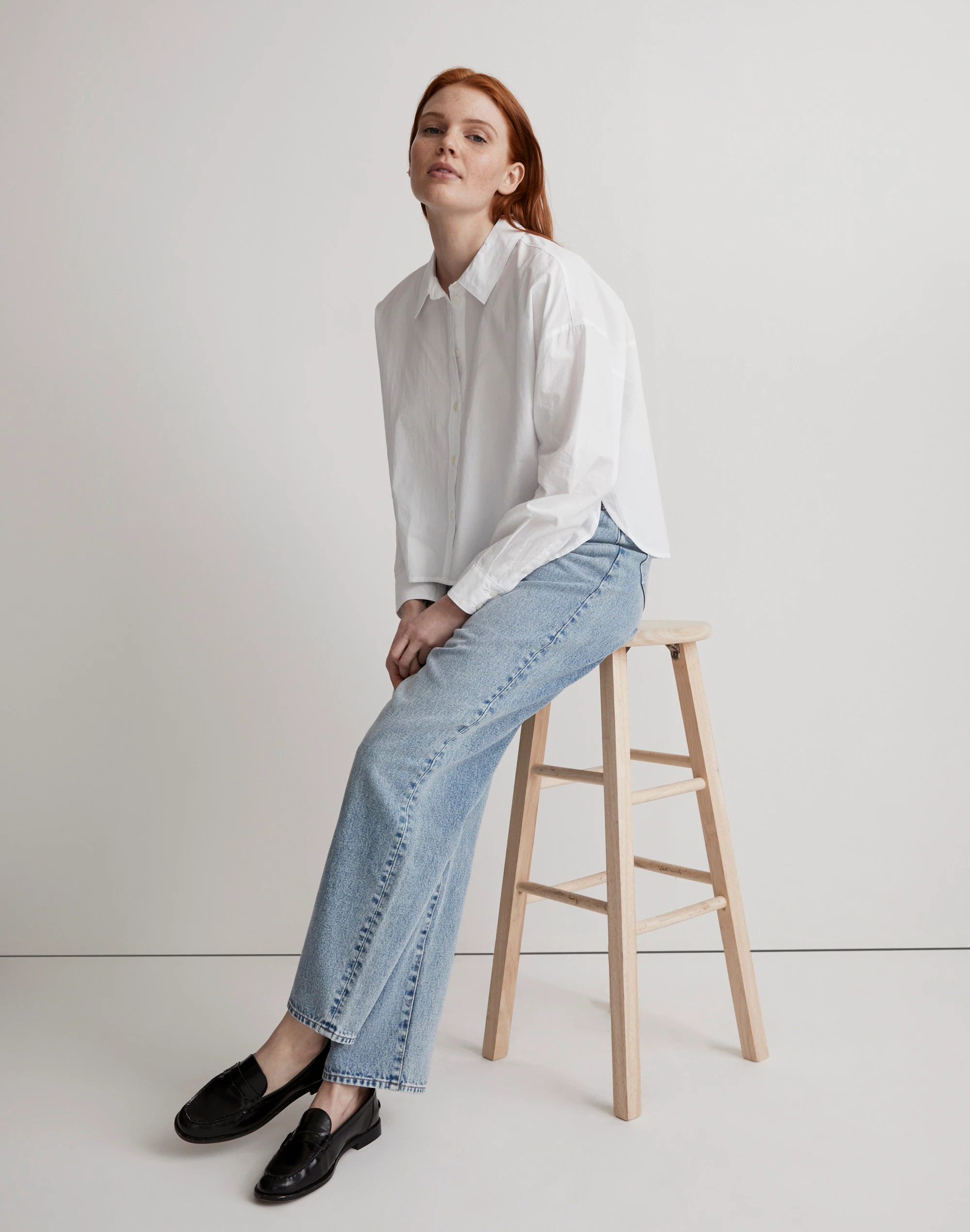 Signature Poplin Hartfield Crop Shirt | Madewell