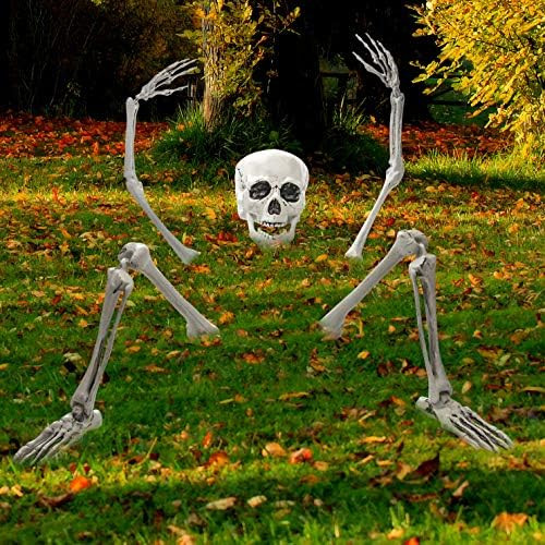 Skeleton Stakes for Outdoor Yard Halloween Decorations - Life-Sized Groundbreaker Skeleton in Front  | Amazon (US)
