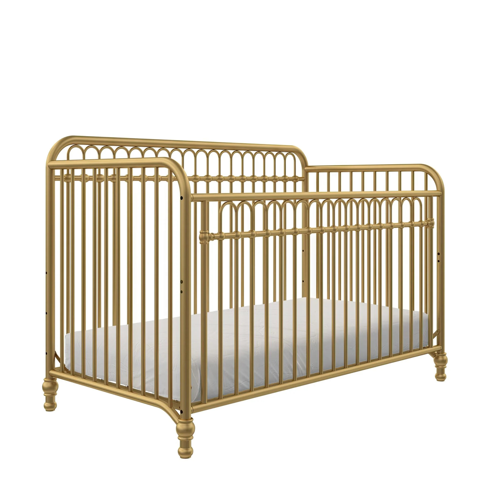 Little Seeds Raven 3-in-1 Convertible Metal Crib, Nursery Furniture, Gold | Walmart (US)