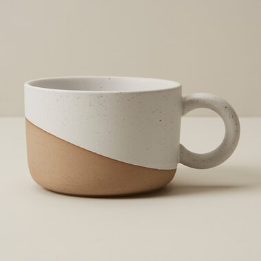 OUI RUSTIC DIAGONAL MUG WHITE | Indigo (CA)