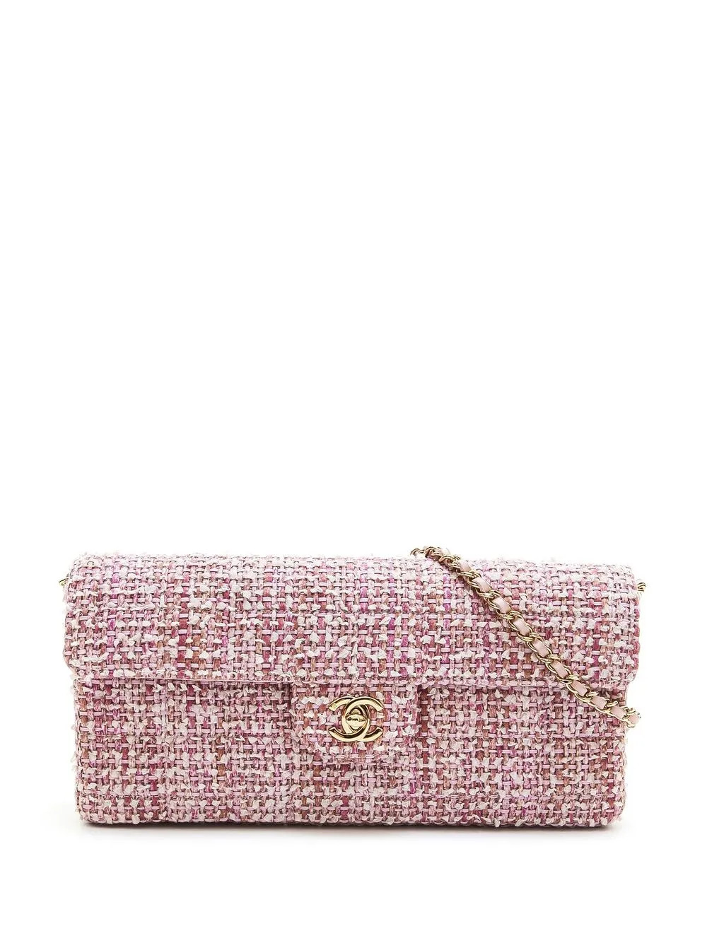 CHANEL Pre-Owned 2003-2004 CC Turn-lock Tweed Shoulder Bag - Farfetch | Farfetch Global