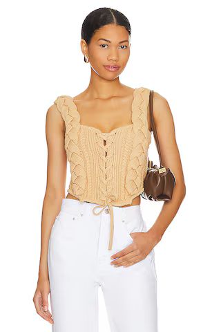 LPA Taylie Cable Corset in Tan from Revolve.com | Revolve Clothing (Global)