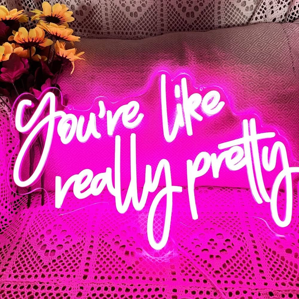 DAKABUKA You Are Like Really Pretty Neon Sign Pink Room Decor LED Neon Signs Wall Decor For Bedro... | Amazon (US)