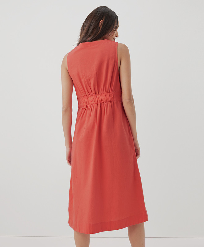 Women’s Canopy Linen Blend Button-front Dress made with Organic Cotton | Pact | Pact Apparel