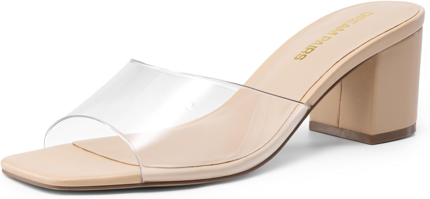 DREAM PAIRS Women's Block Chunky Slide Heel Sandal | Amazon (US)