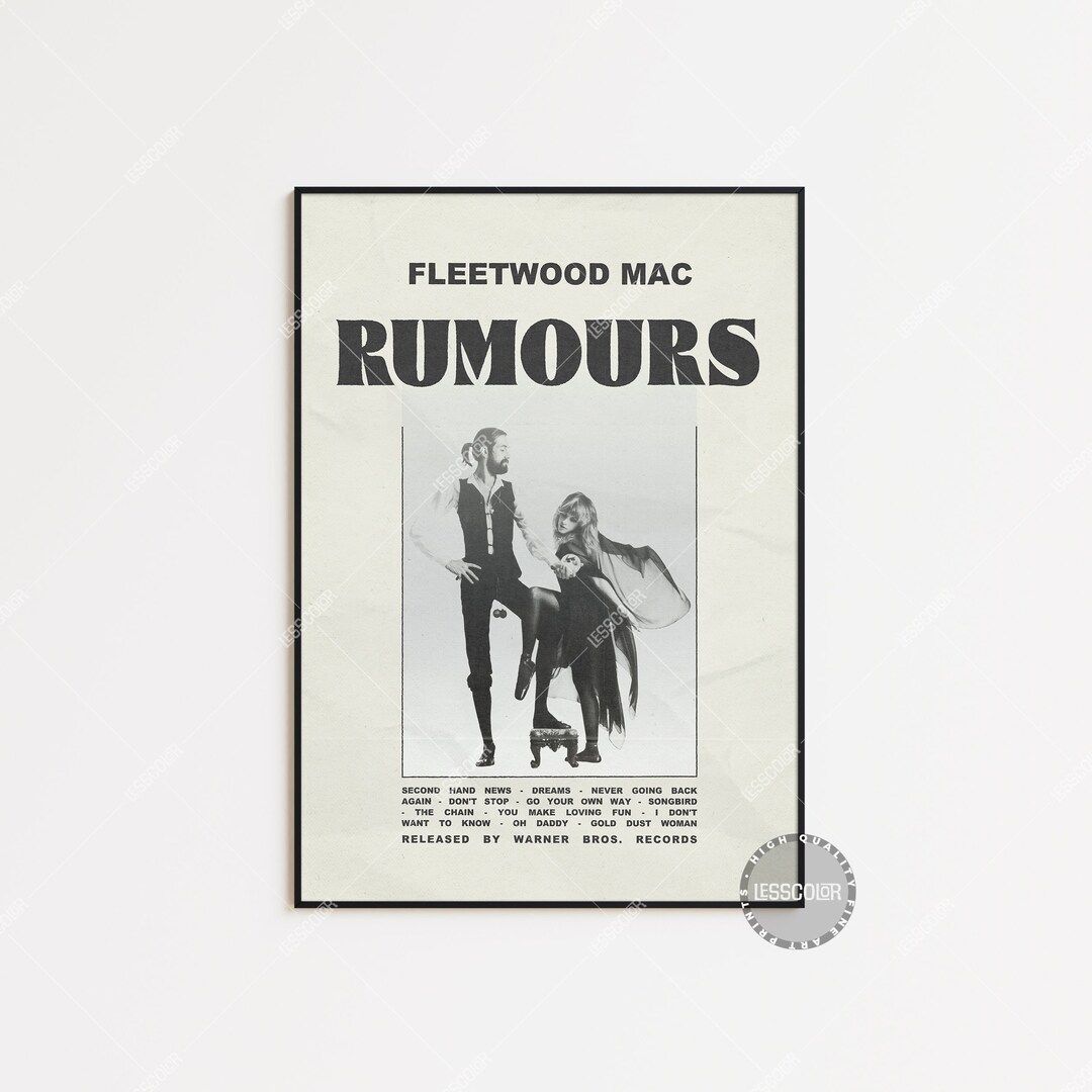 Fleetwood Mac Posters / Rumours Poster / Album Cover Poster - Etsy | Etsy (US)