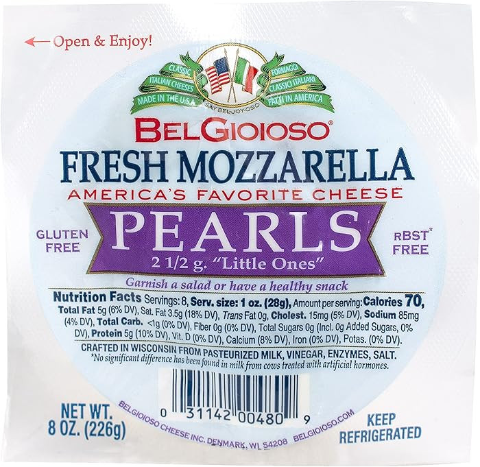 Belgioioso, Fresh Mozzarella Pearls Cup, 8 oz | Amazon (US)