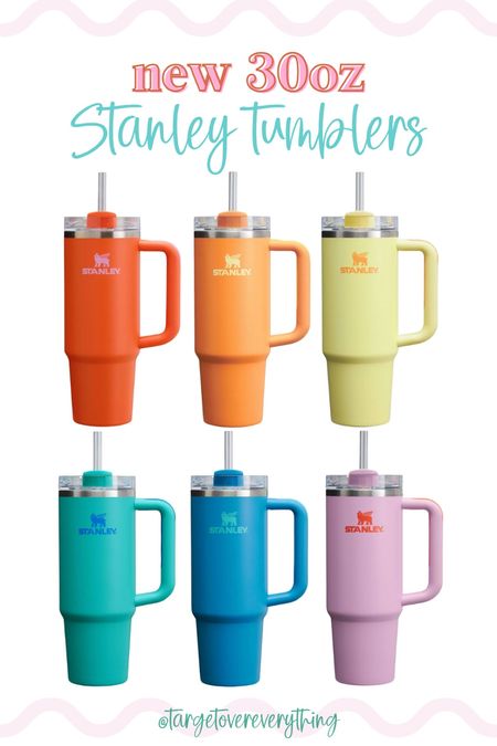 New 30oz Stanley tumblers in the perfect summer colors, $35 and so cute!