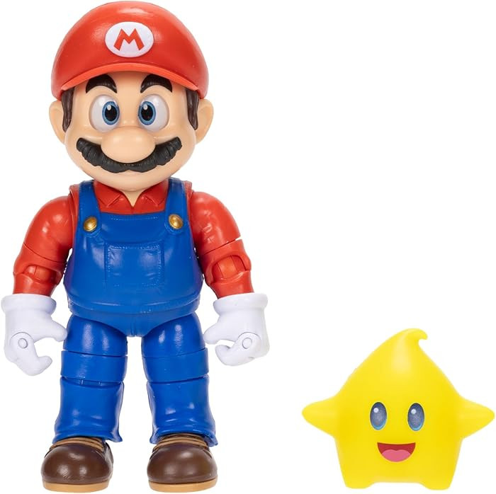 The Super Mario Galaxy Movie 5” Action Figures Series 1 – Mario Figure with Yellow Glow-in-Th... | Amazon (US)