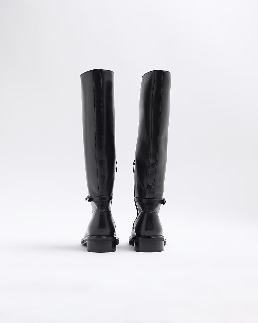 Black Leather Knee High Boots | River Island UK & IE