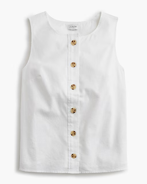 Linen-blend button-front shell | J.Crew Factory
