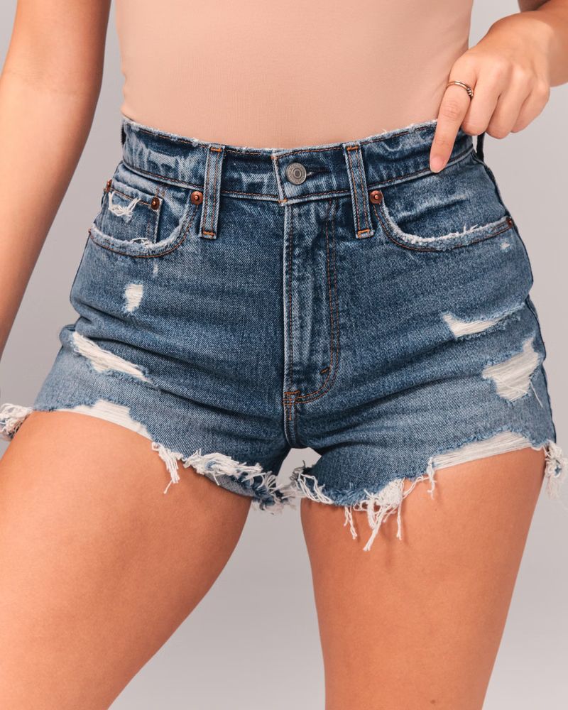 Women's Curve Love High Rise Mom Shorts | Women's Bottoms | Abercrombie.com | Abercrombie & Fitch (US)