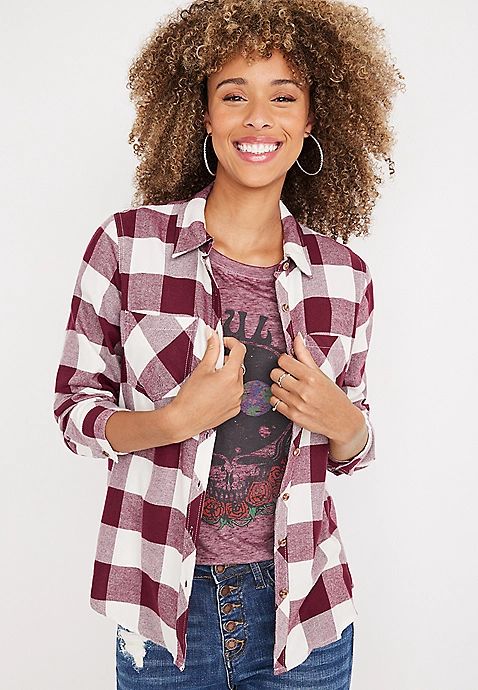 Cabin Plaid Flannel Shirt | Maurices