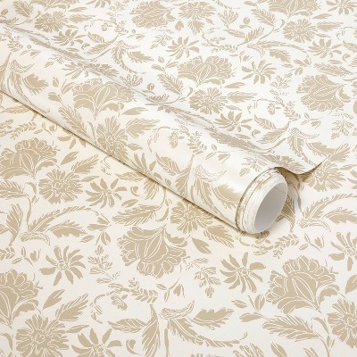 Floral Striped Wallpaper Pearl - Threshold™ designed with Studio McGee: Pearlescent Removable Self-Adhesive Botanical Decor | Target