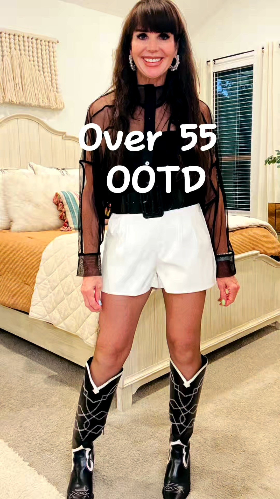 Hot Dallas night, sheers, shorts and boots!  Went out for tacos and margs for Sat night and this is what I wore! 

#LTKOver40 #LTKfoodie #LTKootd