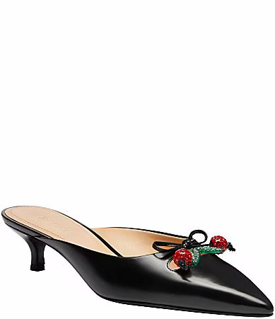 COACH Runway Leather Cherry Ornament Kitten Heel Mules - 9.5 | Dillard's