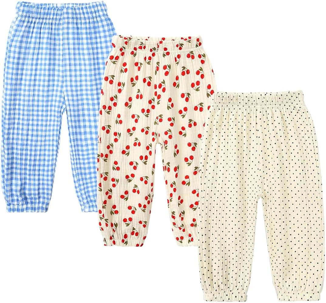 MYGBCPJS Baby Boys Girls Cotton Linen Trousers Kids Casual Ankle Pants Loose Long Bloomers | Amazon (US)