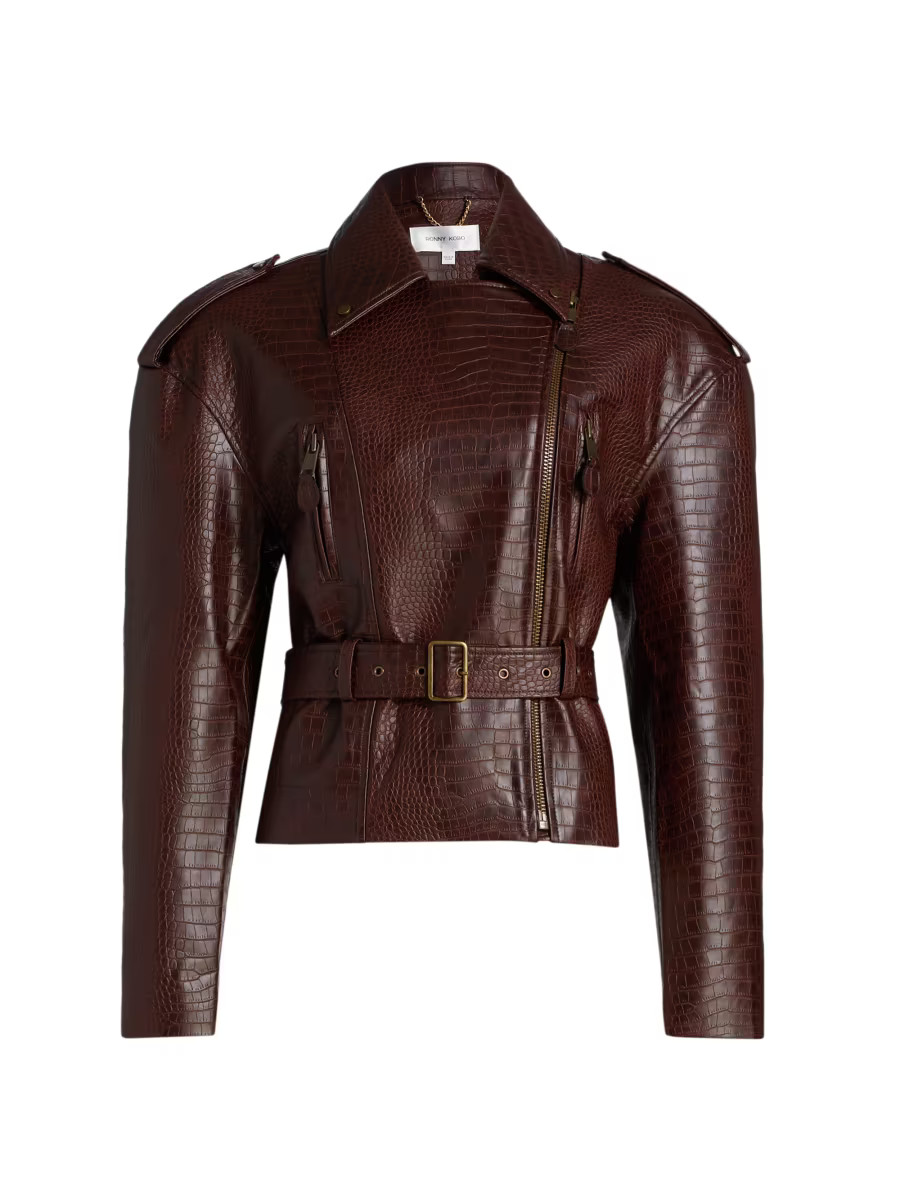 Lilou Croc-Embossed Faux Leather Jacket | Saks Fifth Avenue