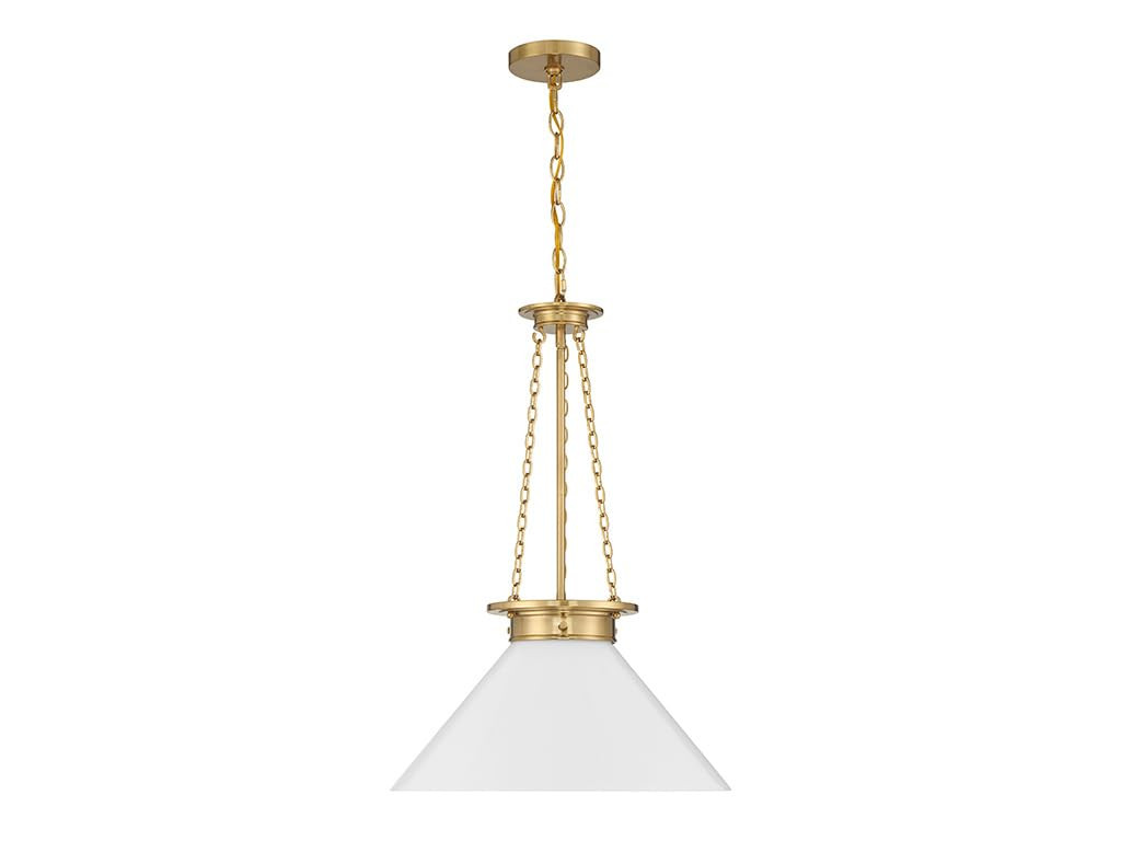 Savoy House 7-1011-1-322 Myers Vintage Modern Farmhouse White Cased Glass Pendant, 1-Light 60 Watt, 27" H x 18" W, Warm Brass | Amazon (US)