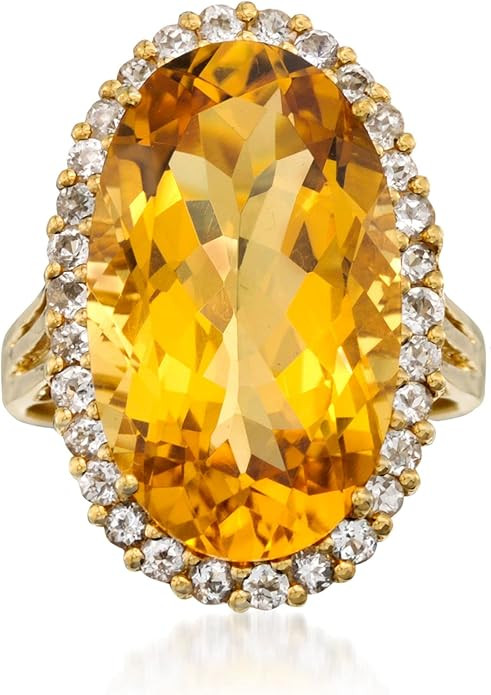 Ross-Simons 11.90 Carat Citrine and .95 ct. t.w. White Topaz Ring in 14kt Gold Over Sterling Silv... | Amazon (US)