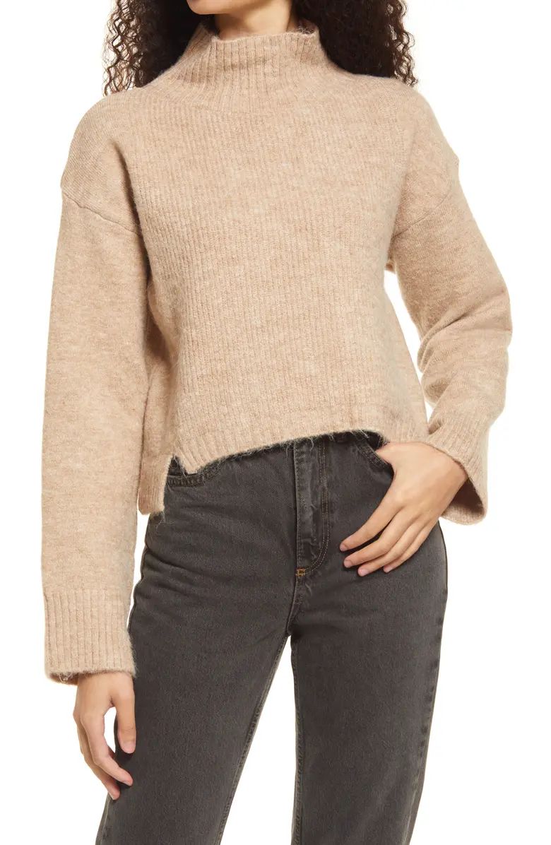 Topshop Mock Neck Crop Sweater | Nordstrom | Nordstrom