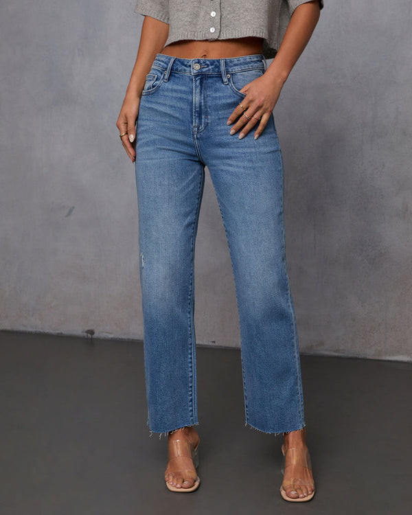 Mikal Super Stretch Frayed Cropped Jeans | VICI