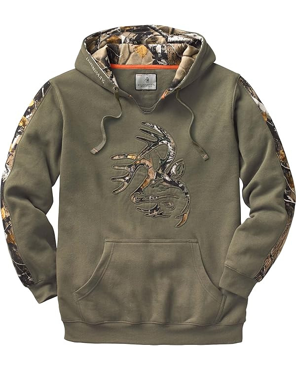 Legendary Whitetails Men’s Camo Hoodie Midweight V-Neck Design Pullover Sweatshirt | Amazon (US)
