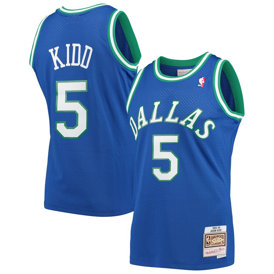 Men's Dallas Mavericks Jason Kidd Mitchell & Ness Blue 1994/95 Hardwood Classics Swingman Jersey | NBA store