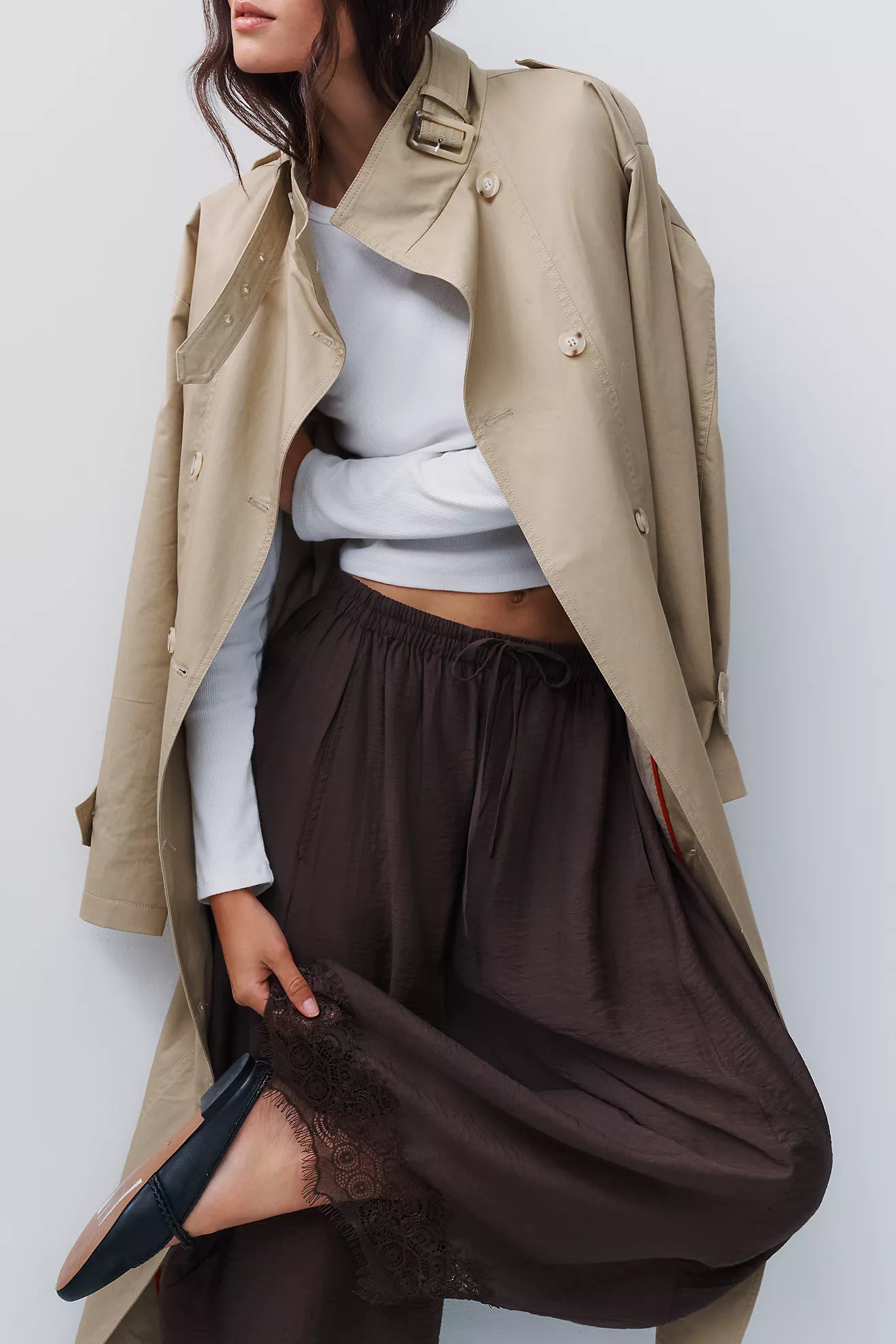 By Anthropologie 100% Cotton Funnel Neck Trench Coat | Anthropologie (US)