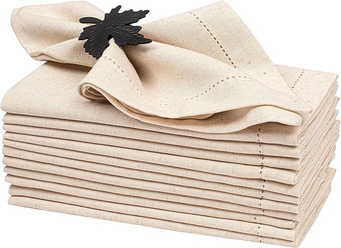 Flax Linen Cotton Cloth Dinner Napkin with Holes 20"x20" Linen, Wedding Napkins, Cocktails Napkin... | Amazon (US)